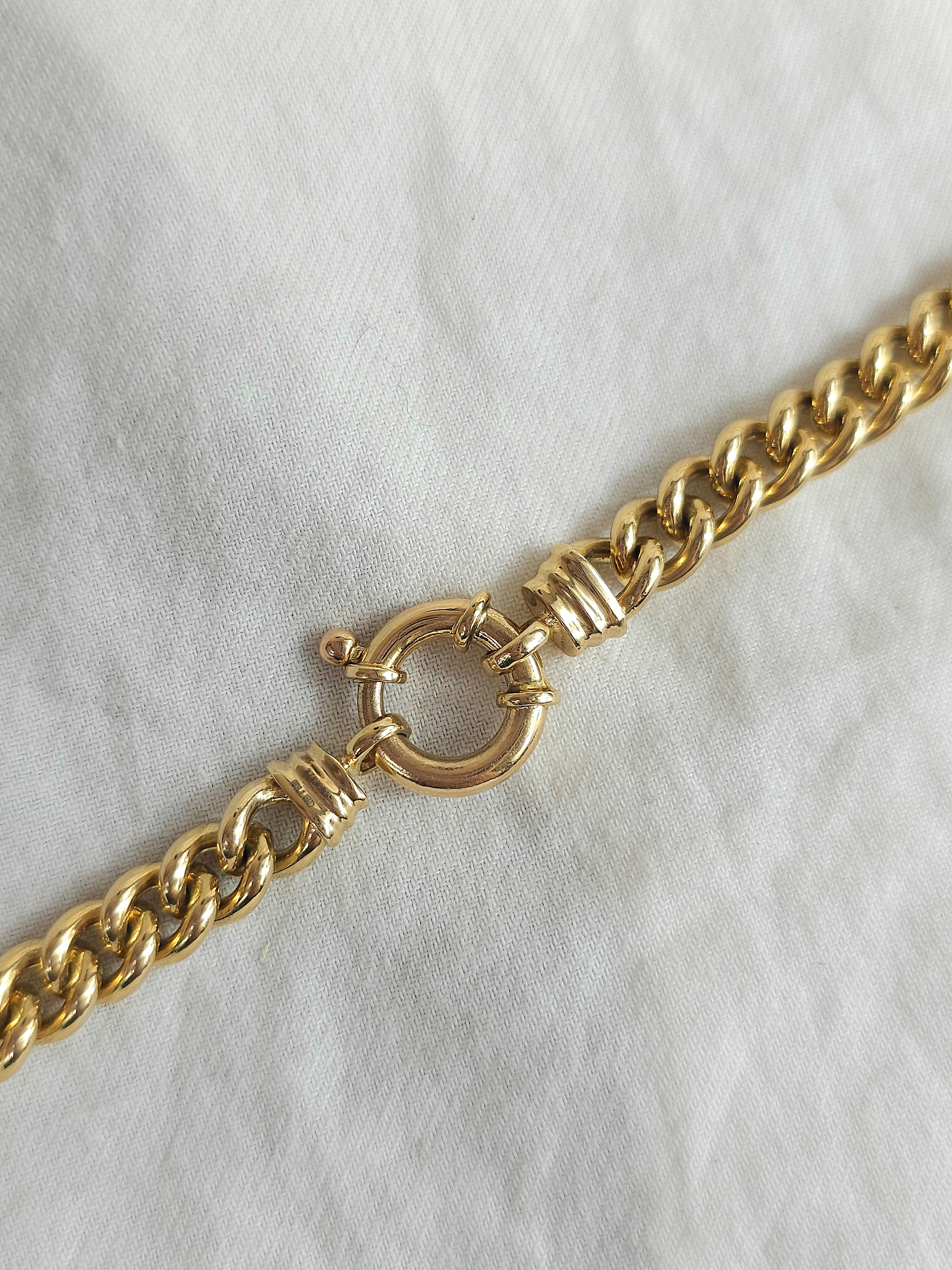 9ct Yellow Gold Silver filled Curb chain, 45cm