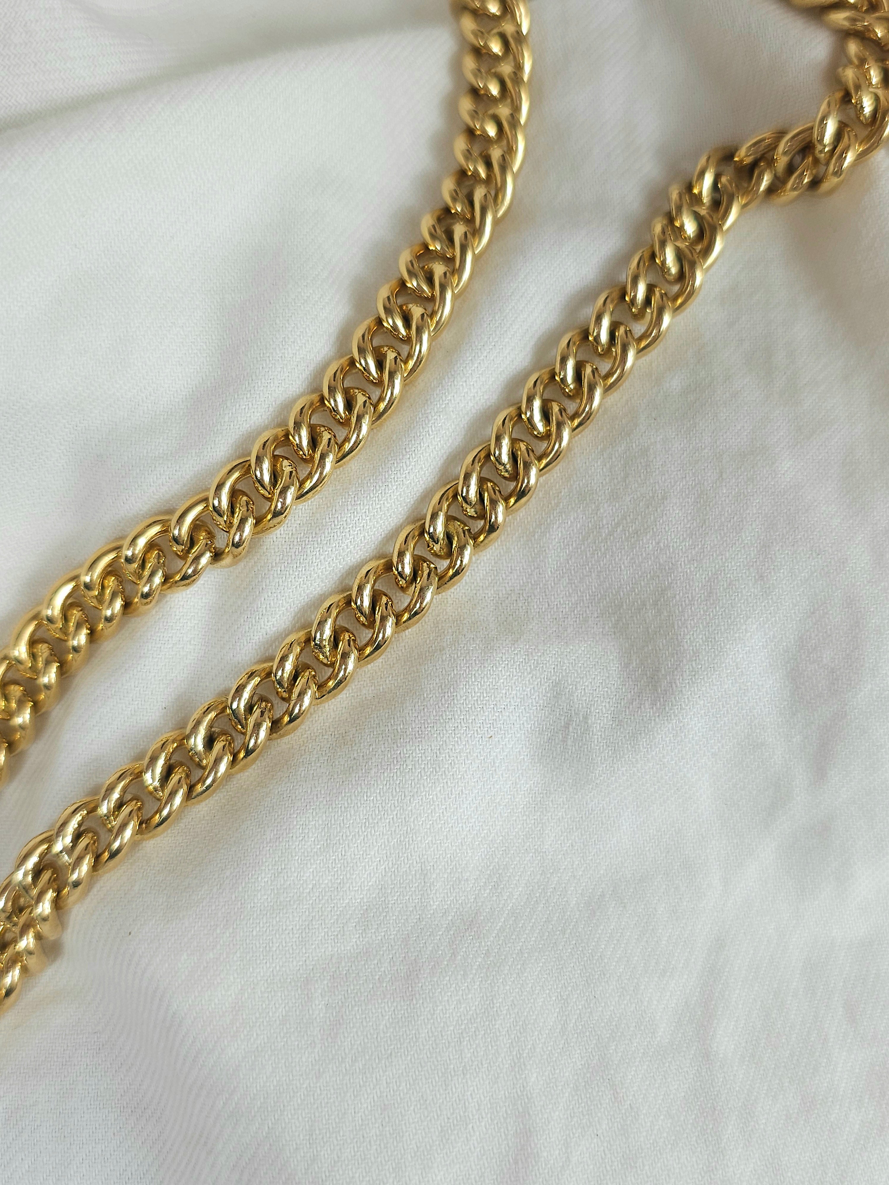 9ct Yellow Gold Silver filled Curb chain, 45cm