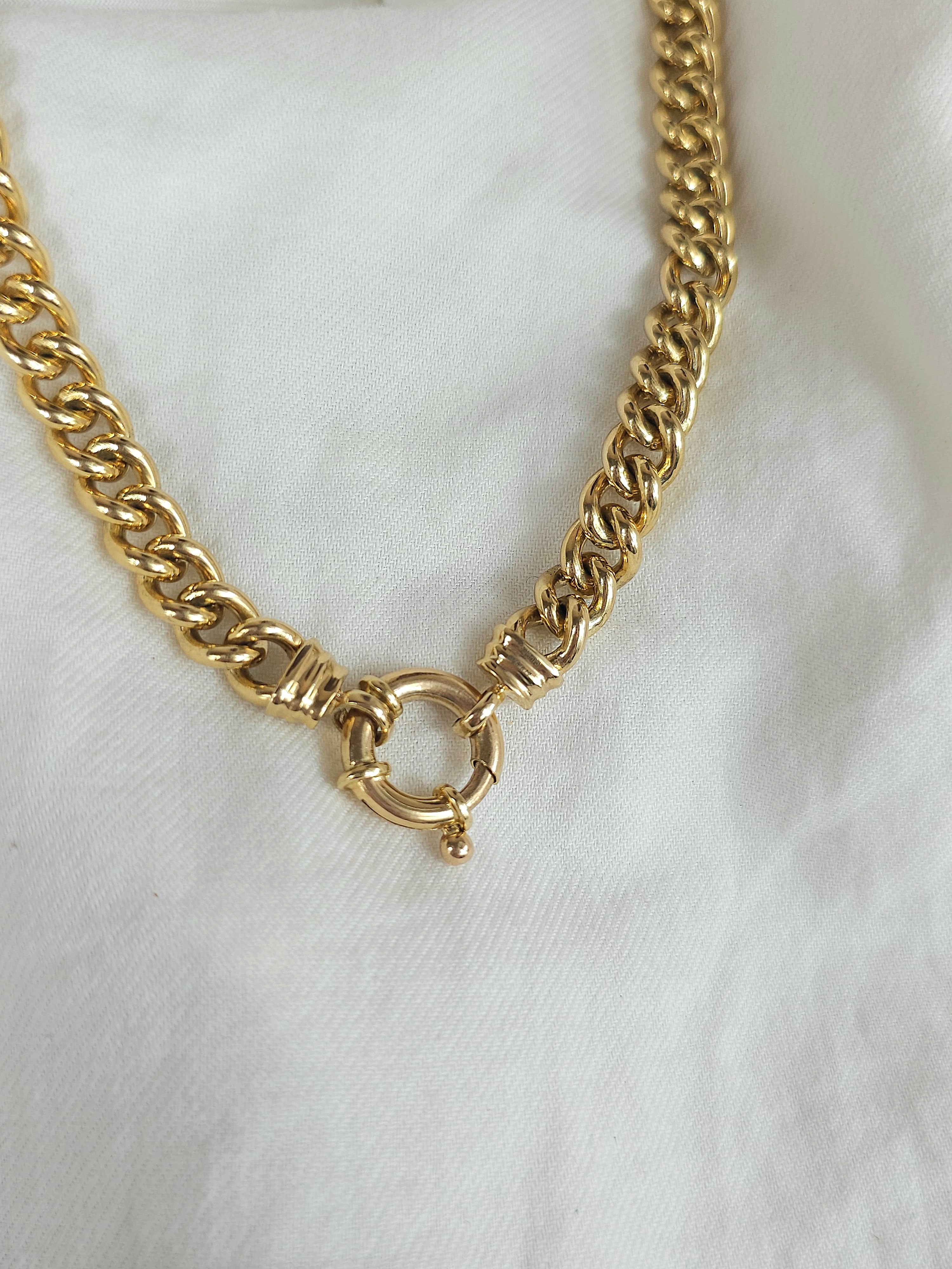 9ct Yellow Gold Silver filled Curb chain, 45cm