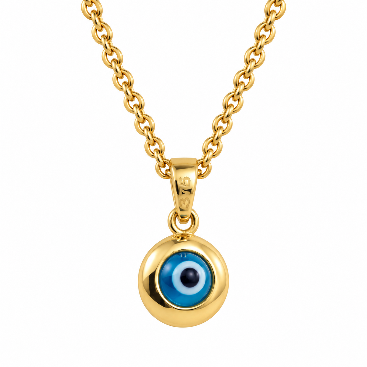 9ct Yellow Gold Greek Eye Pendant