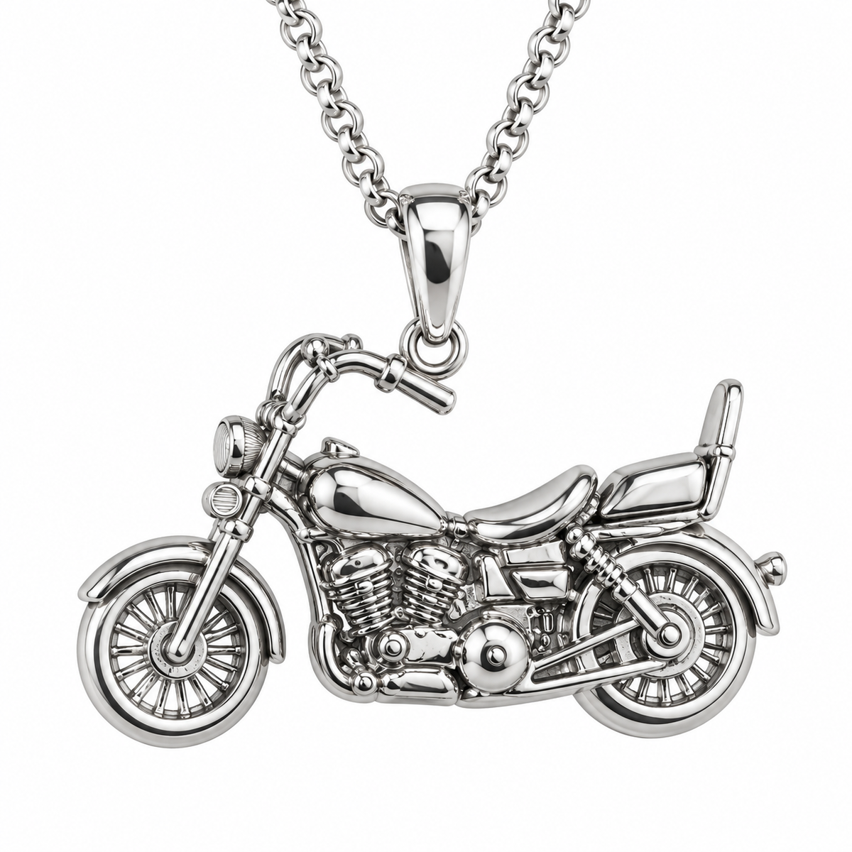 Sterling Silver Harley Motorbike Memorial Pendant
