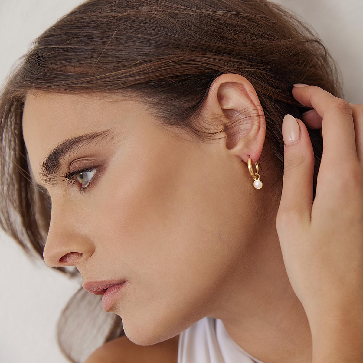 Najo Heavenly Pearl Huggie Earrings
