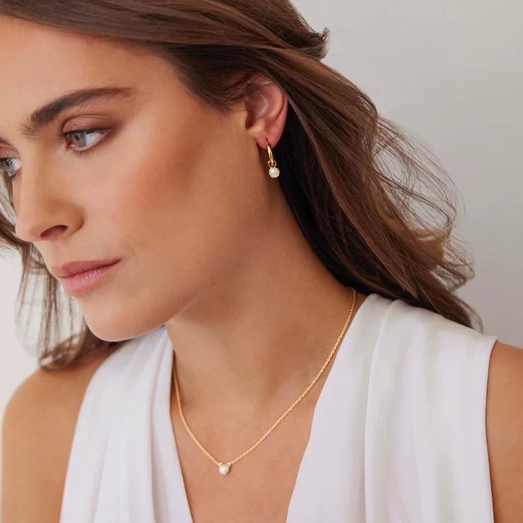 Najo Heavenly Pearl Huggie Earrings