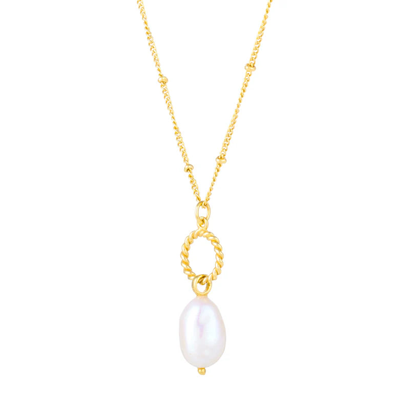 Yellow Gold Plated Freshwater Pearl Pendant