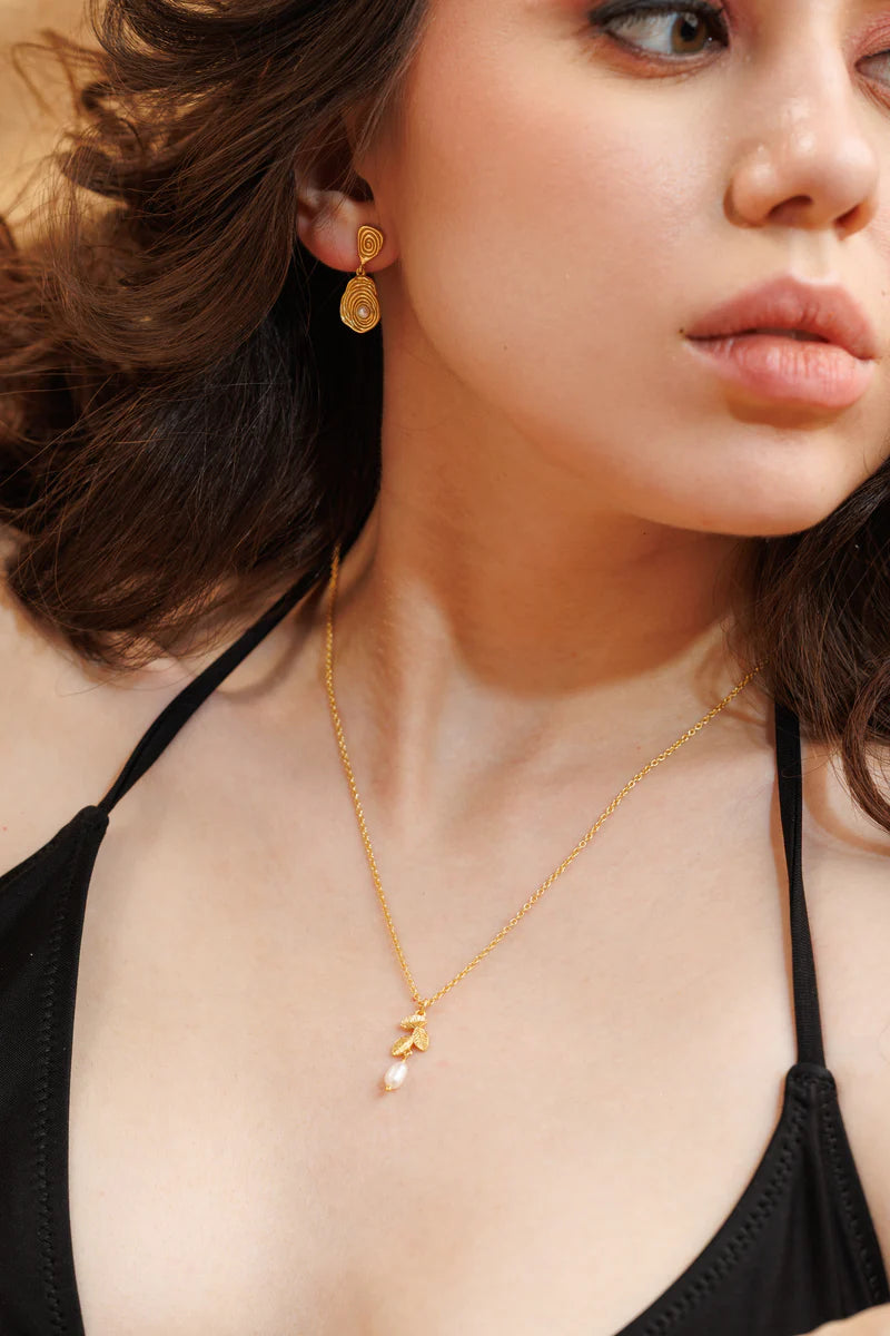Yellow Gold Plated Freshwater Pearl Pendant