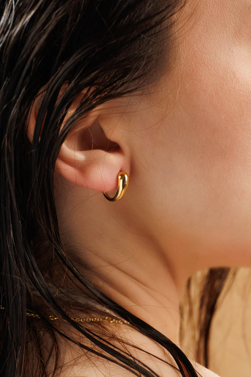 Yellow Gold Plated Tear Drop Stud Earrings