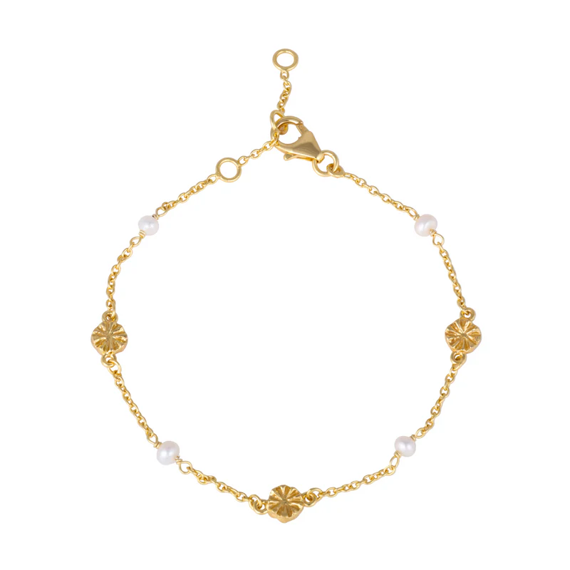 Yellow Gold Plated Freshwater Pearl Bracelet