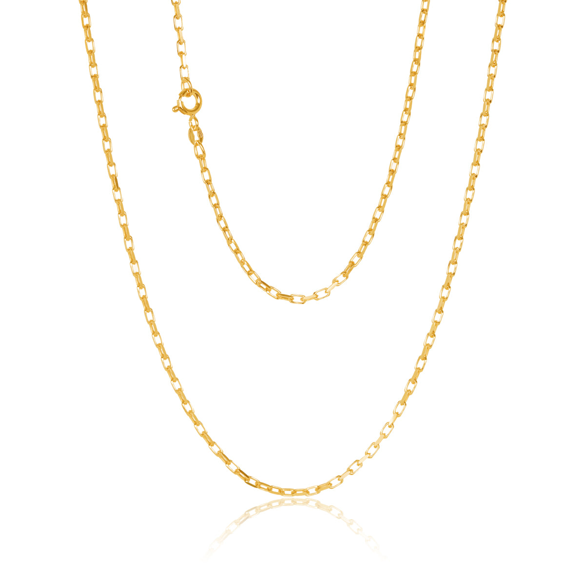 9ct Yellow Gold Forzatina Cable Chain, 1.4mm, 50cm