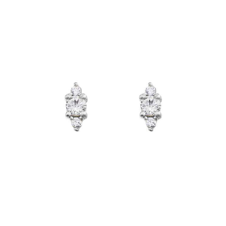 Sterling Silver Cubic Zirconia Stud Earrings