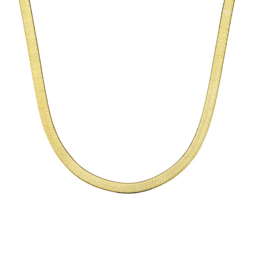 Sterling Silver Gold Plated Herringbone Omega, 43cm
