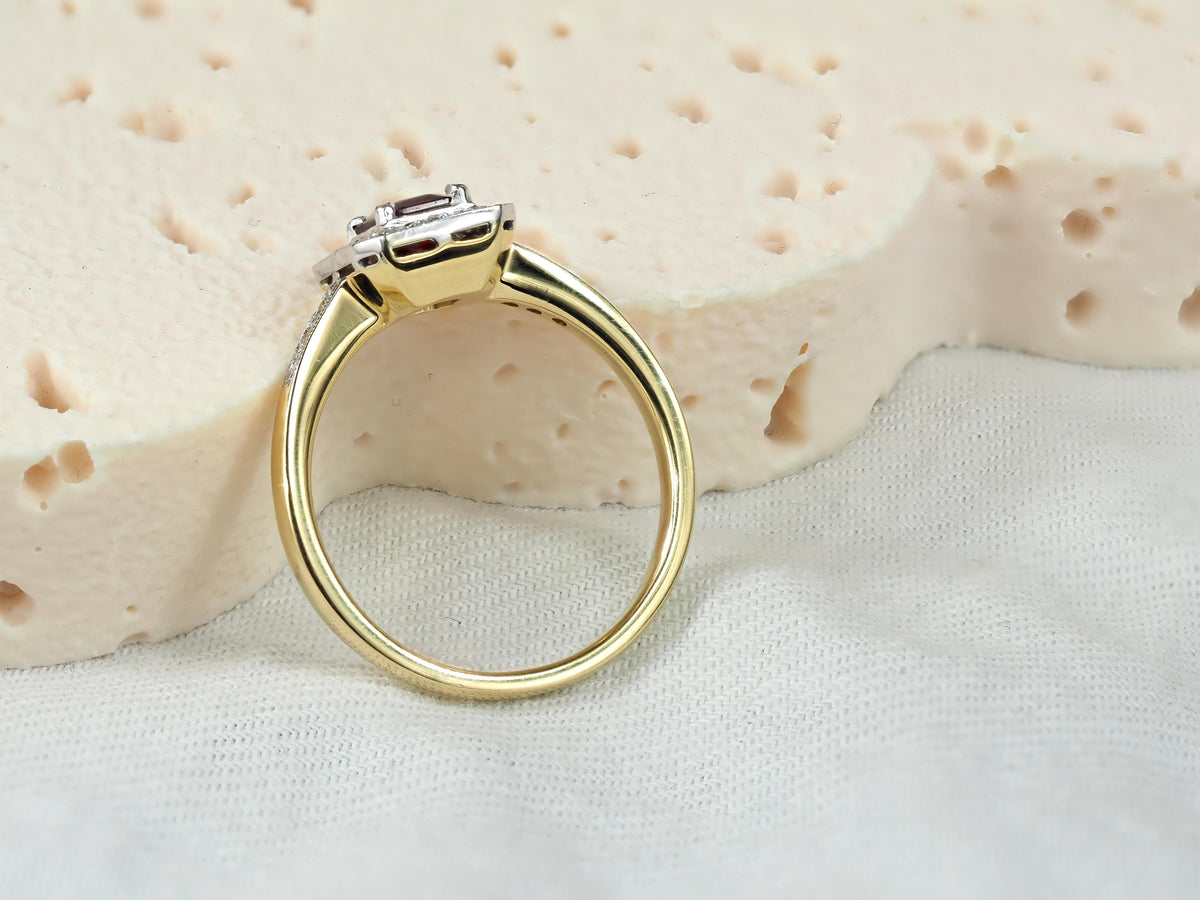 18ct Yellow and White Gold Ruby and Diamond Ring