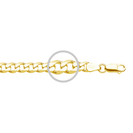 Sterling Silver Gold Plated Curb Chain, 60cm