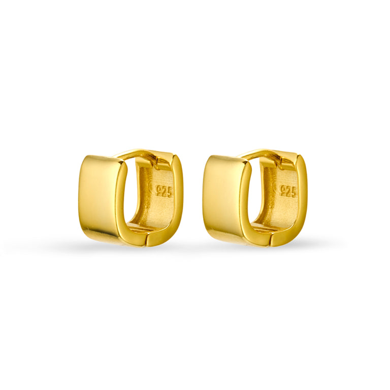 Sterling Silver Gold Plated Chunky Hoop Earrings