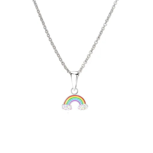 Sterling Silver Rainbow Pendant with Chain, 43cm