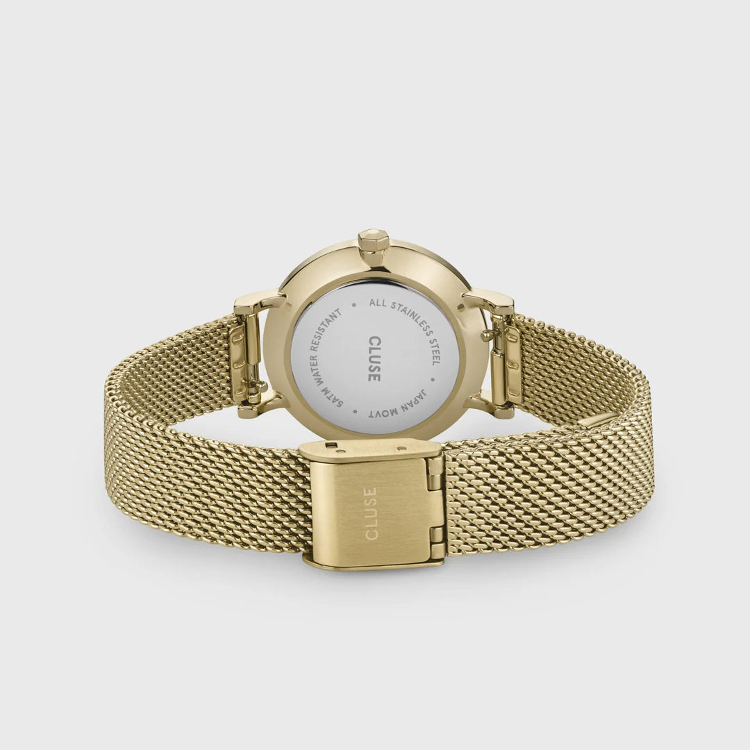 Cluse Boho Chic Petite Mesh Grey and Gold Watch, CW10501