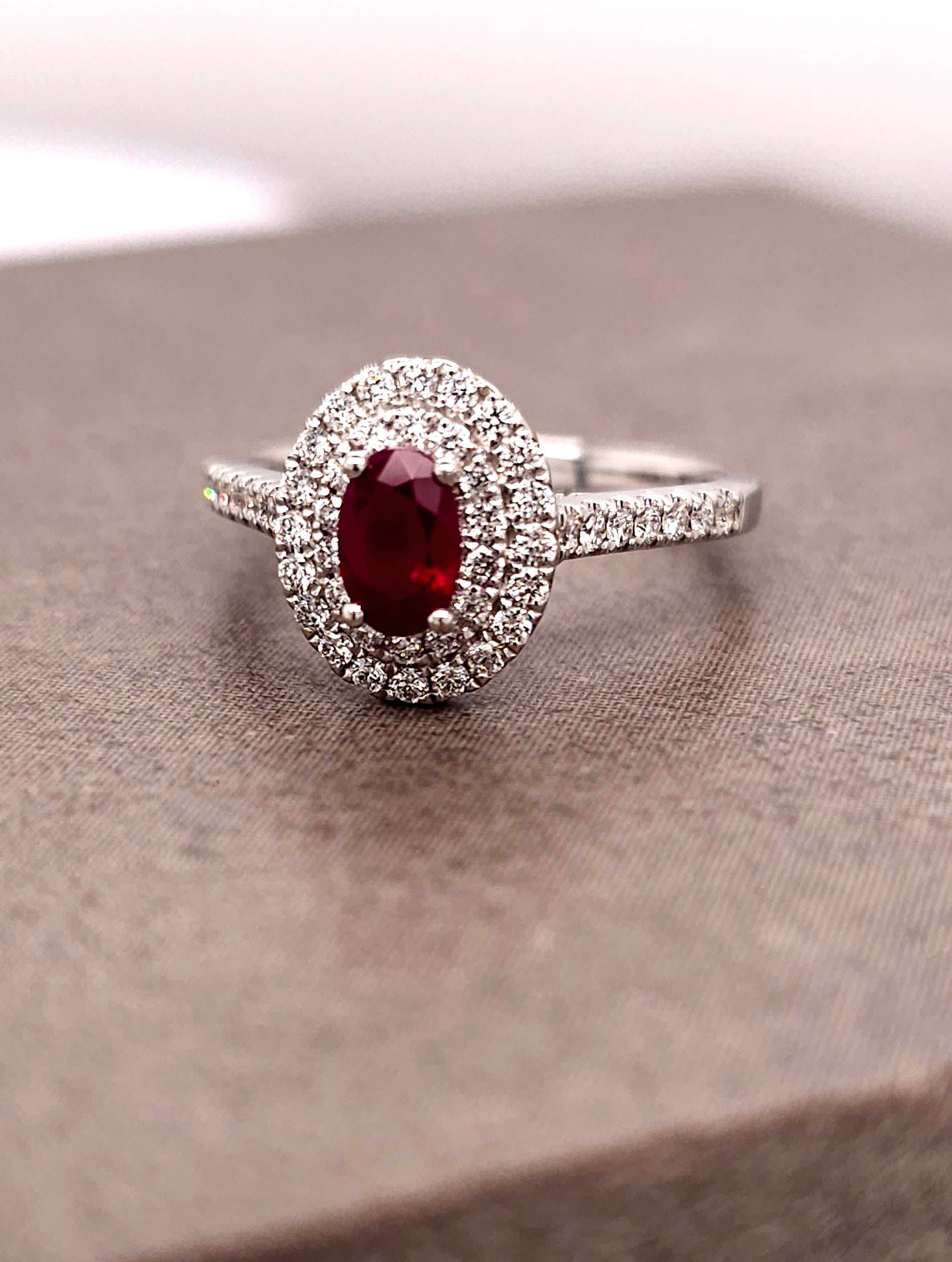 18ct White gold Ruby and Diamond ring