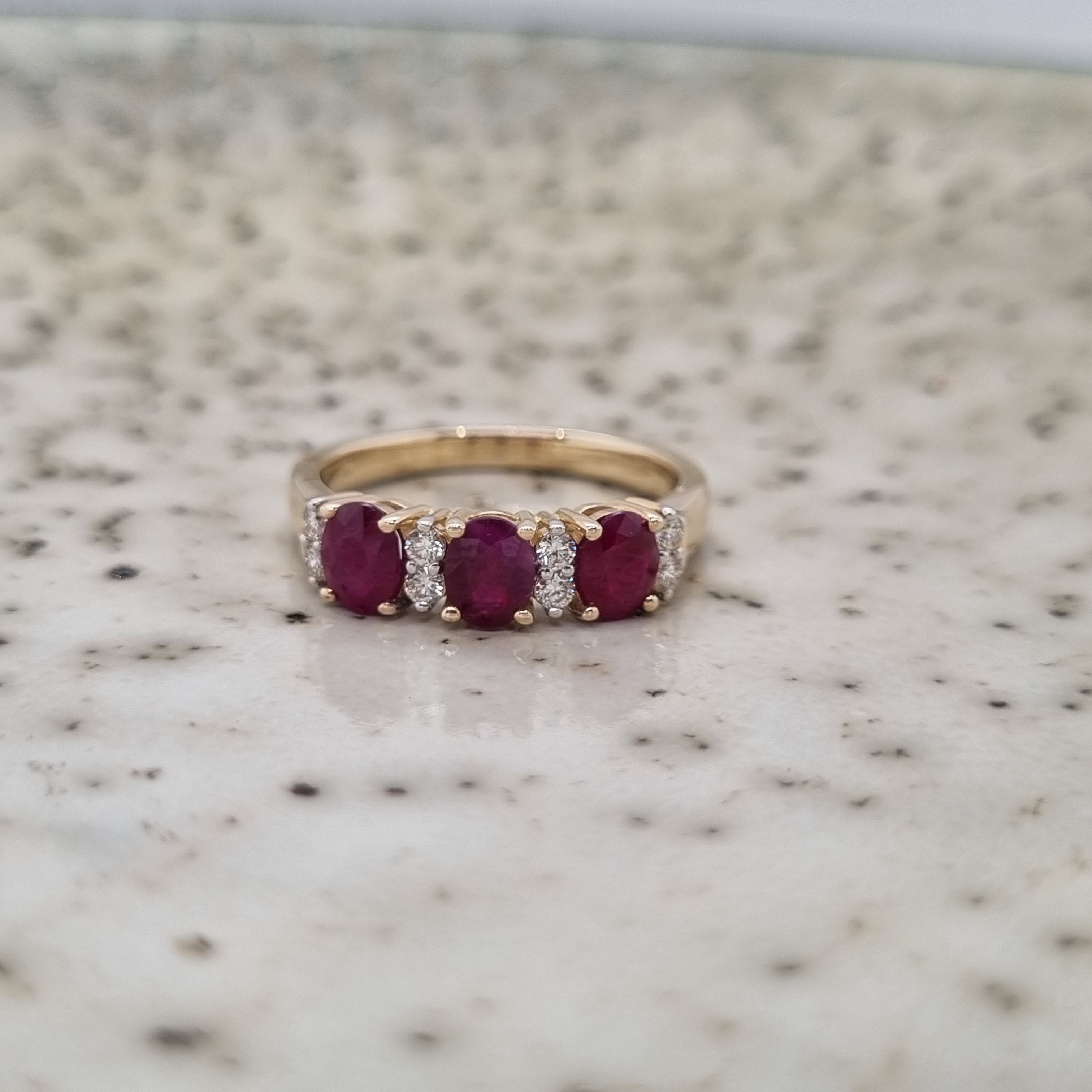 9ct Yellow Gold Ruby and Diamond ring