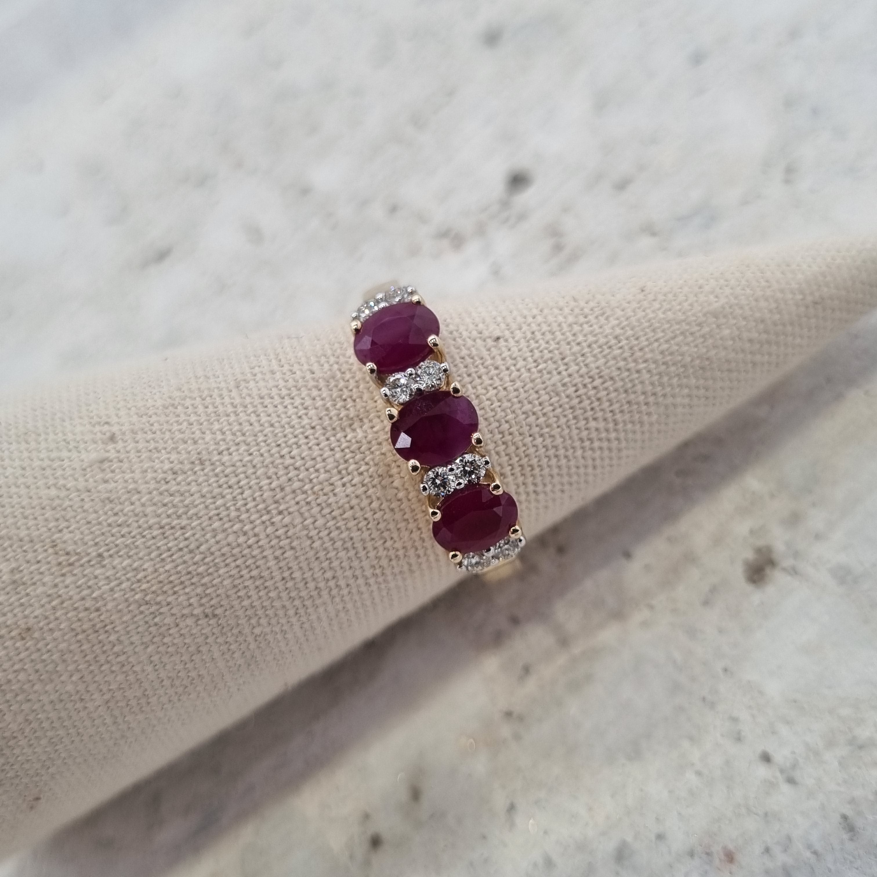 9ct Yellow Gold Ruby and Diamond ring