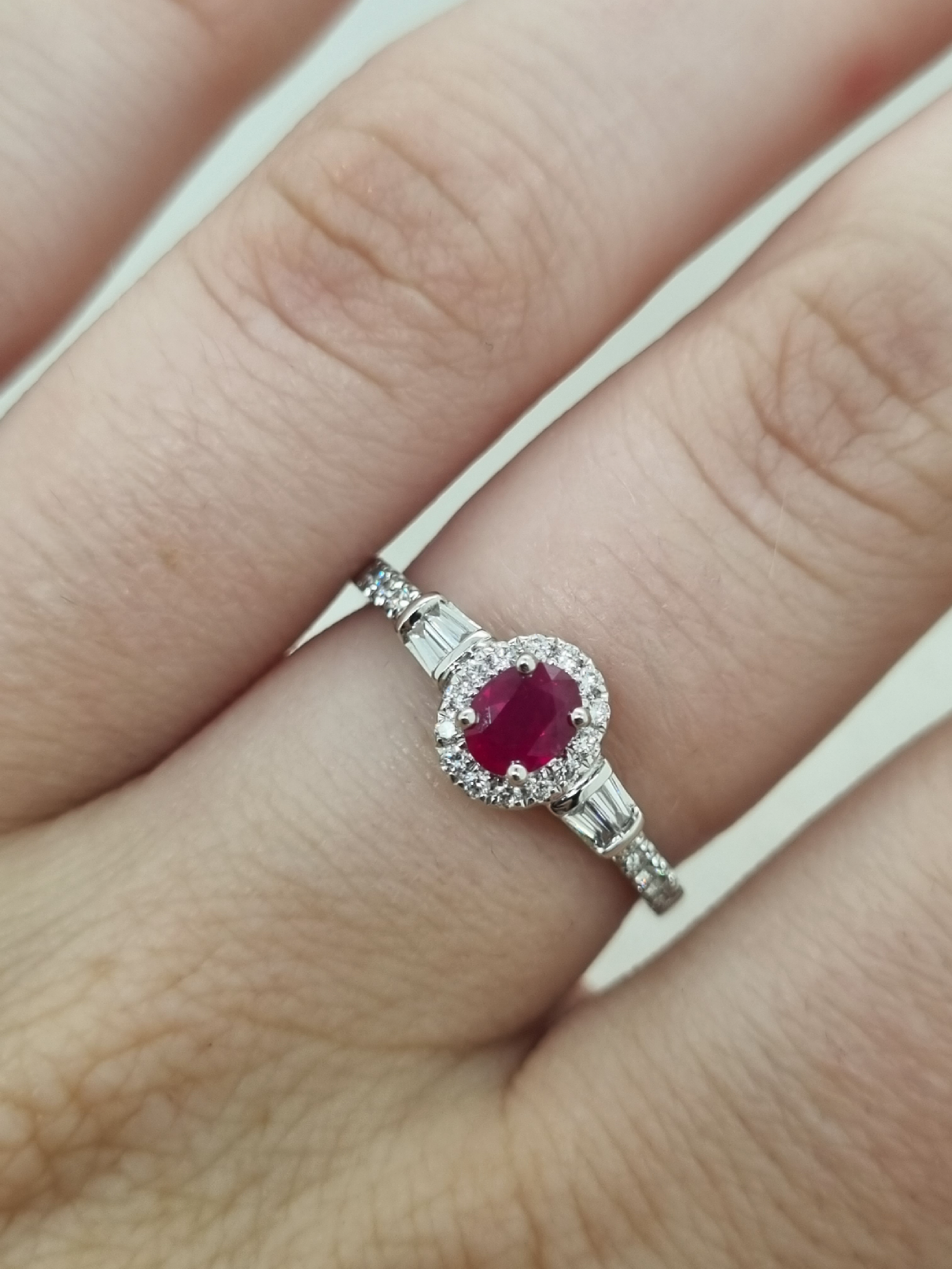 18ct White gold Ruby and Diamond ring