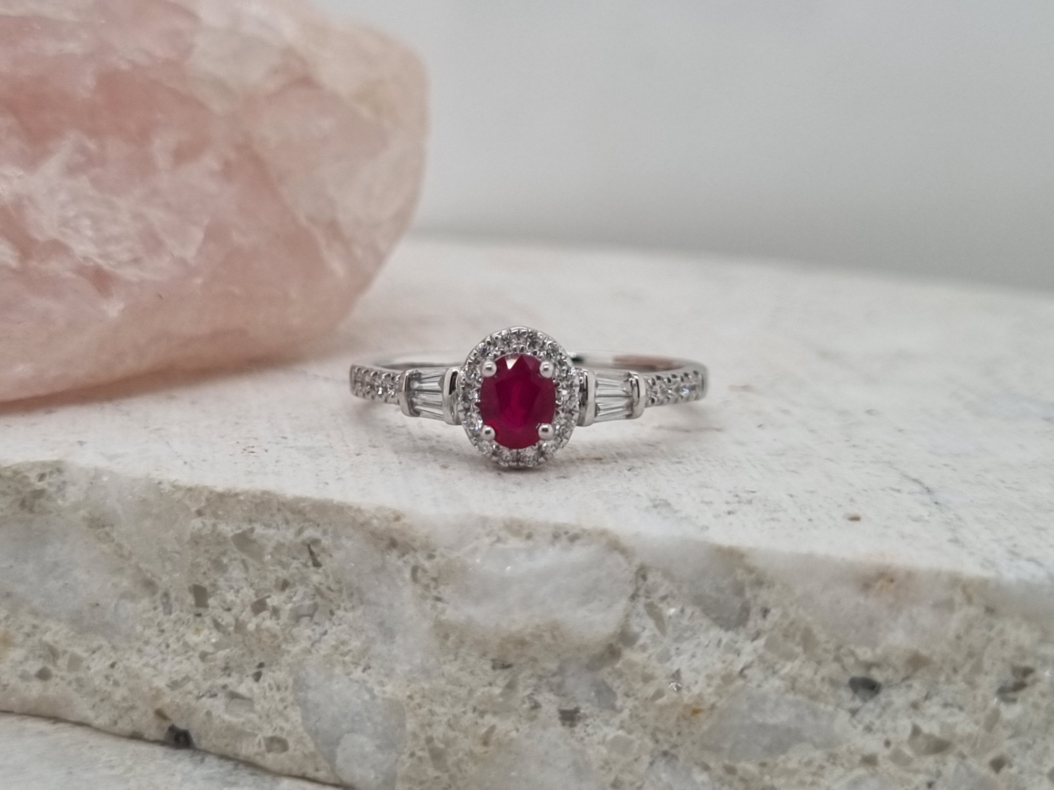 18ct White gold Ruby and Diamond ring