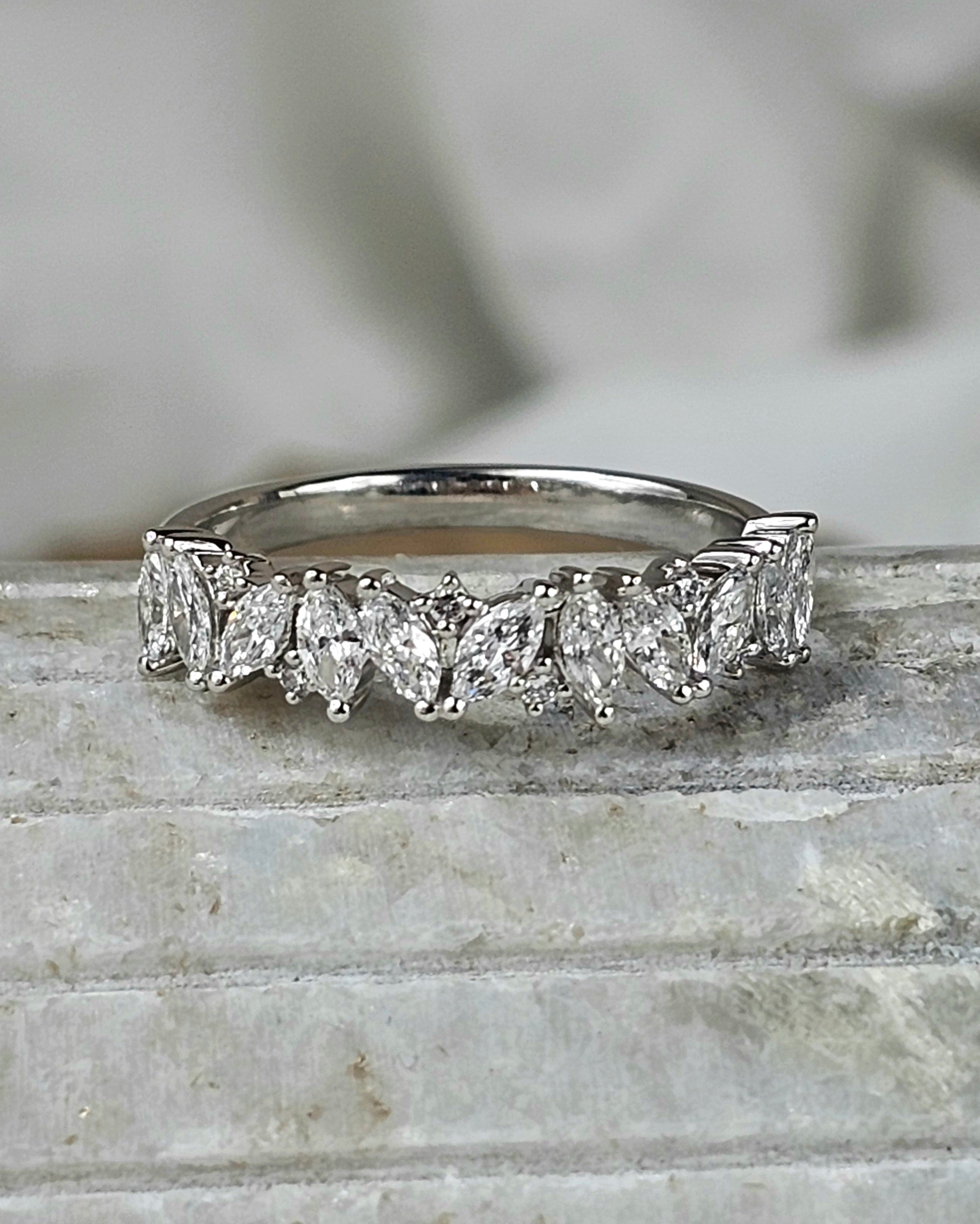 9ct White Gold Lab-Grown Diamond Ring, 0.38 carats total.