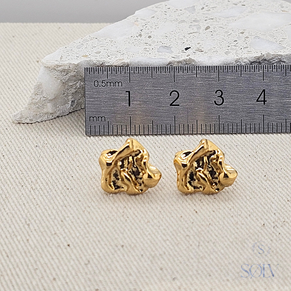 Solv Stainless Steel Textured Stud Earrings