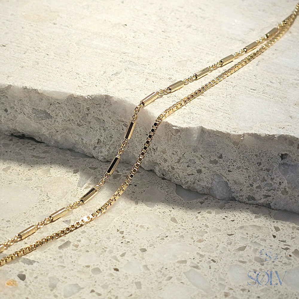 Solv Sterling Silver Gold Plated Double Bracelet