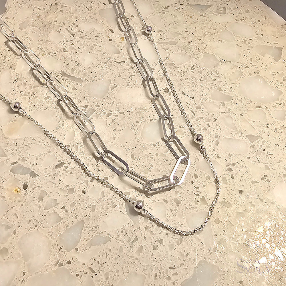 Solv Sterling Silver Double Chain