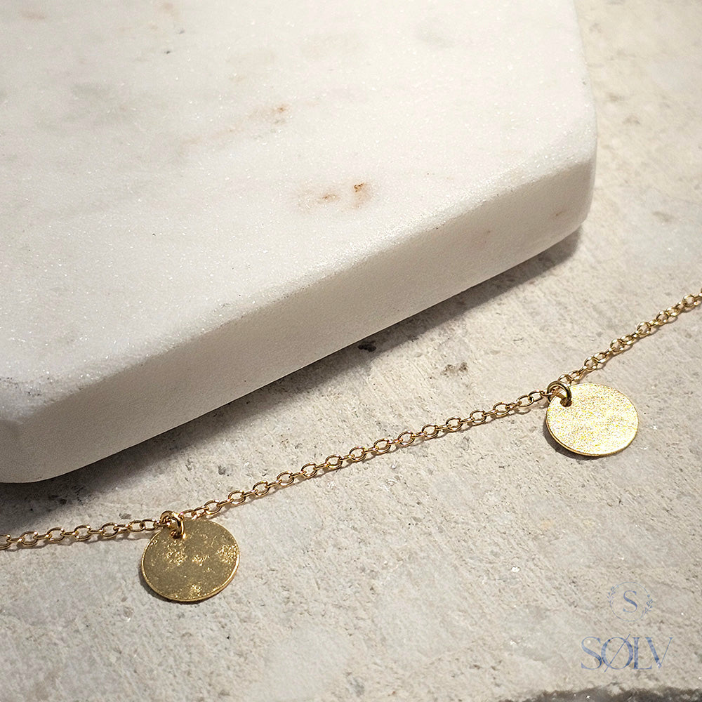 Solv Sterling Silver Gold Plated Disc Bracelet