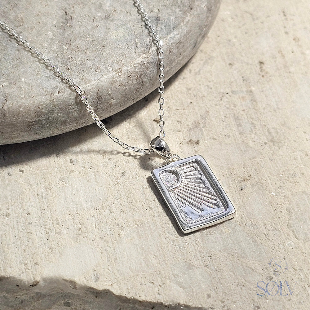 Solv Sterling Silver Sun Necklet
