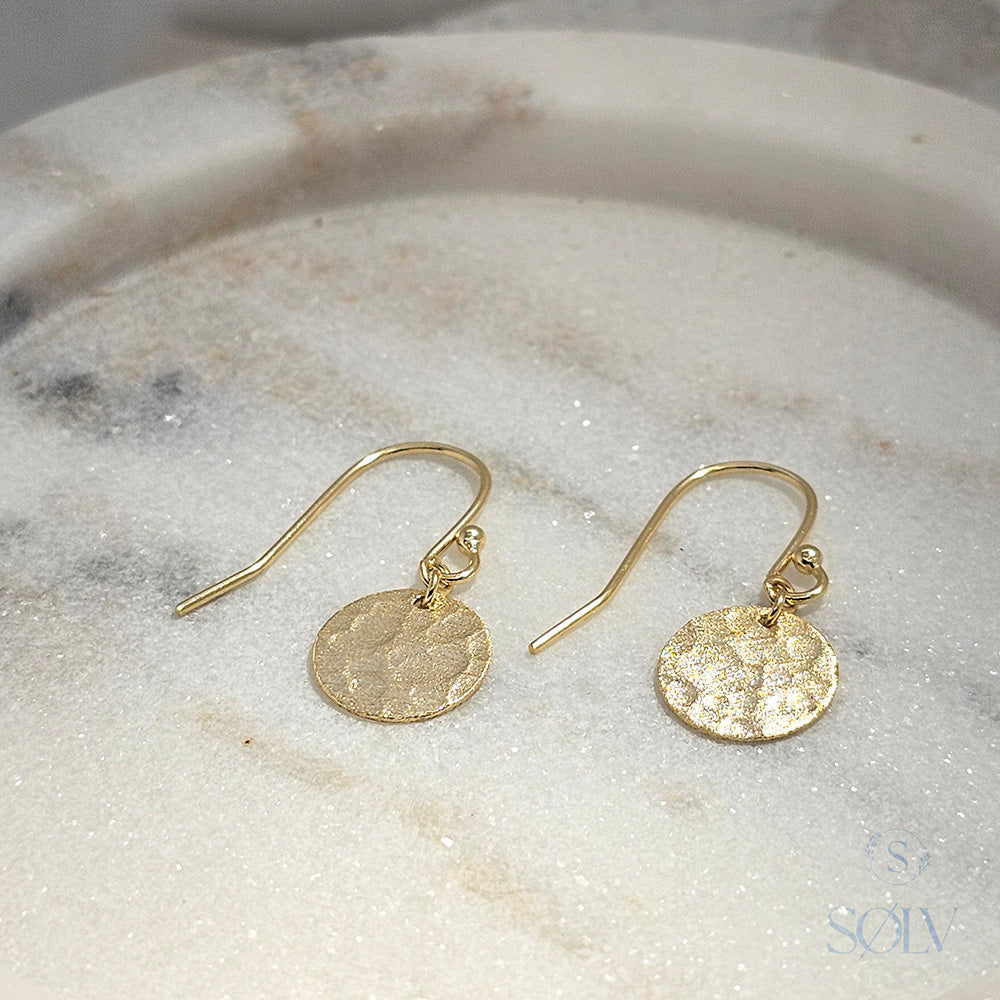 Solv Sterling Silver Gold Plated Shepard Hook Earrings