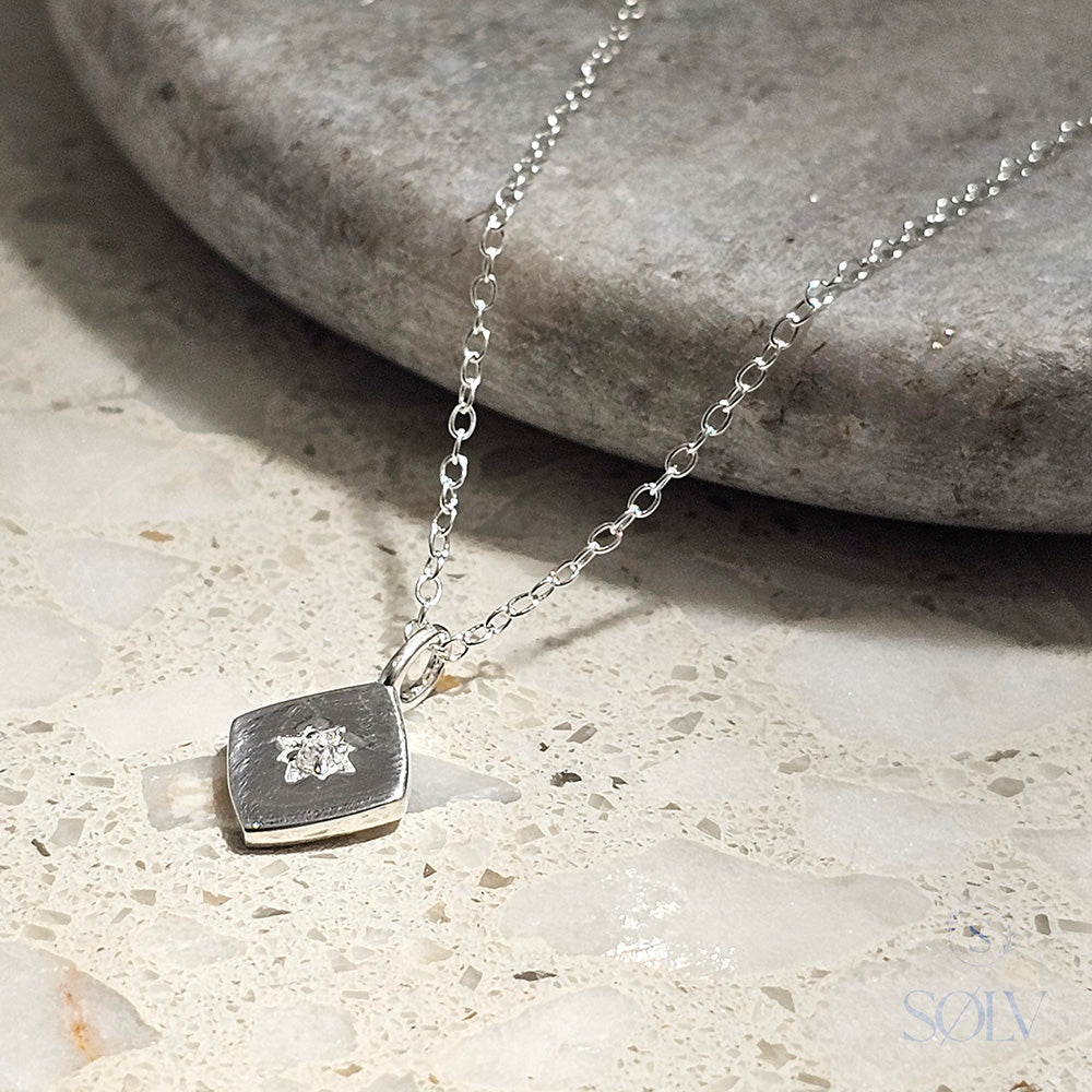 Solv Sterling Silver North Star Necklet