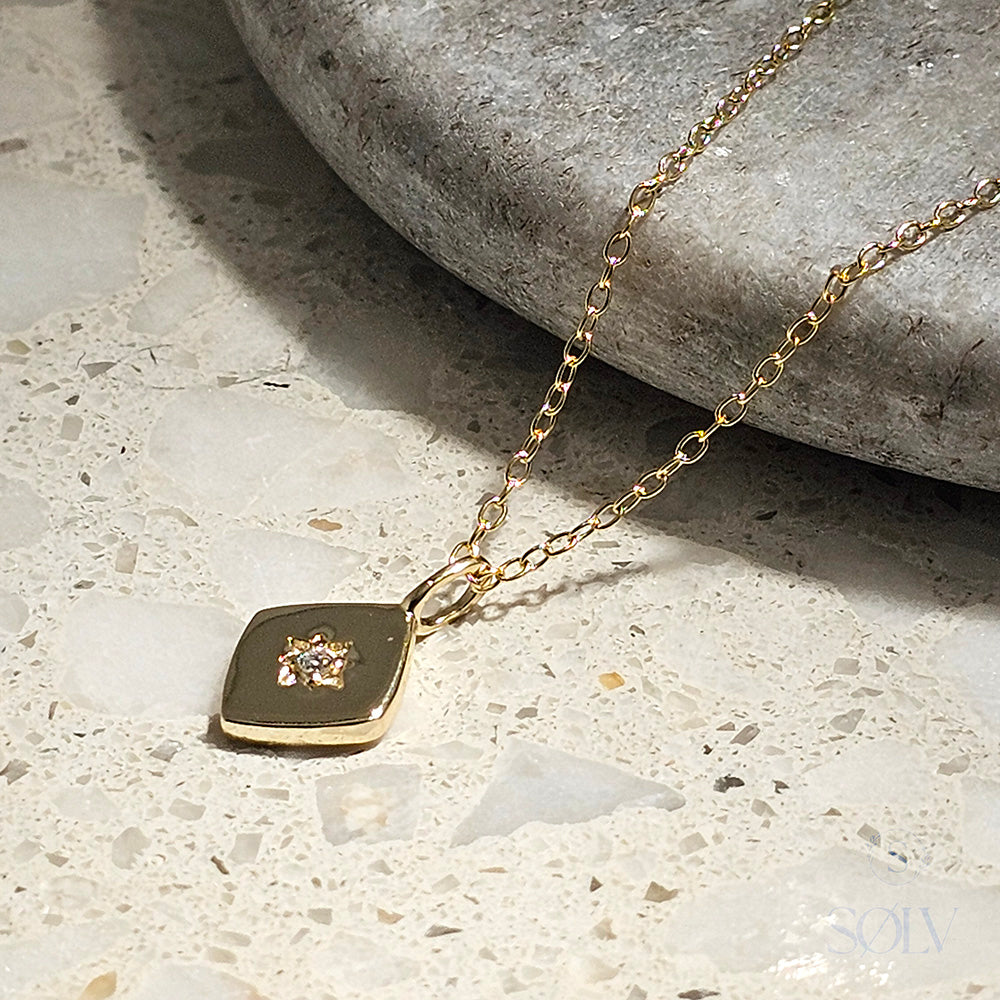 Solv Sterling Silver Gold Plated North Star Necklet