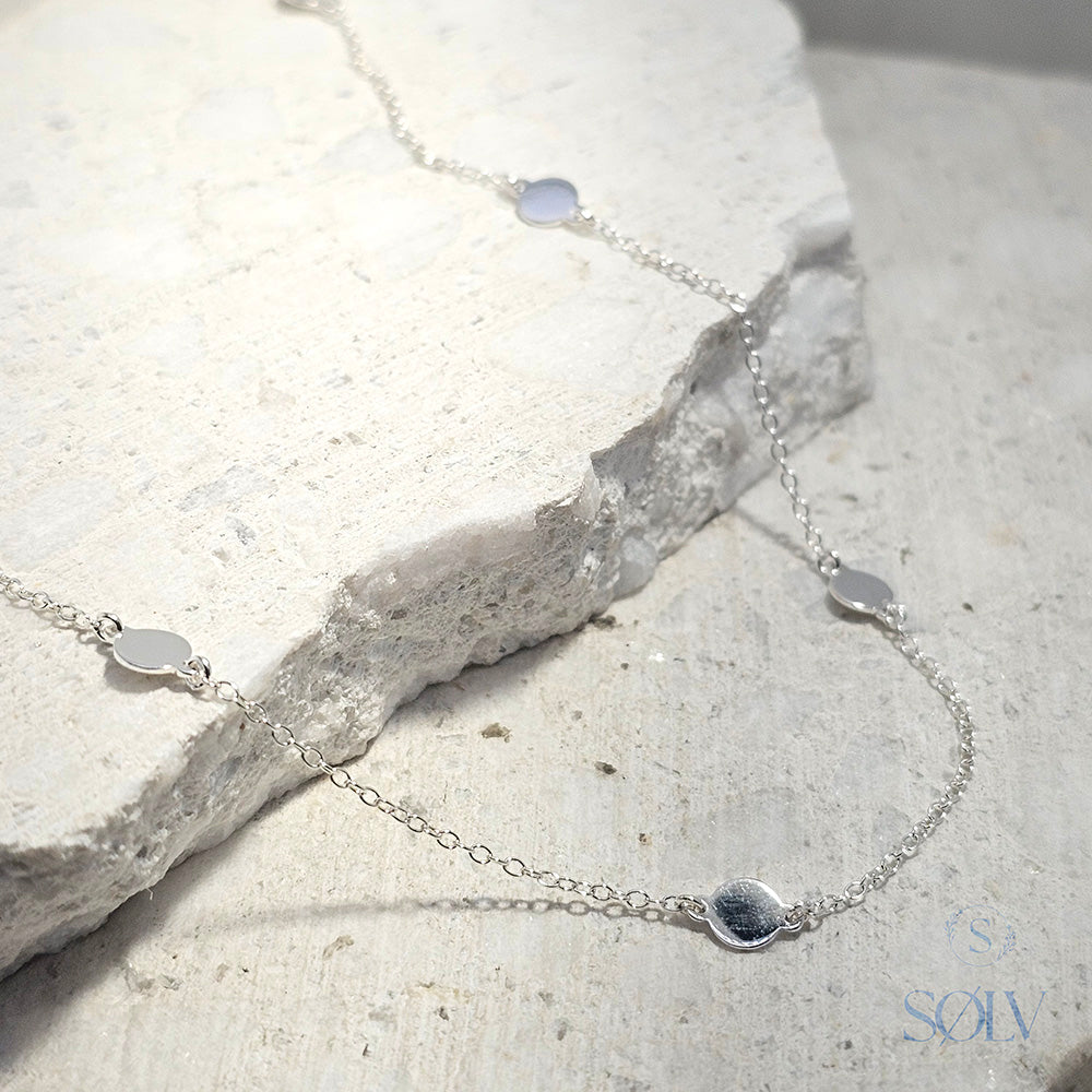Solv Sterling Silver Droplet Necklet