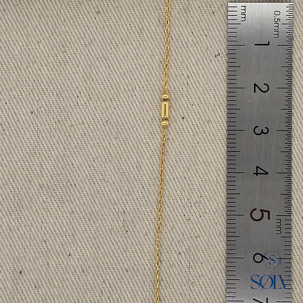 Solv Sterling Silver Gold Plated Cylinder and Ball Detailed Bracelet