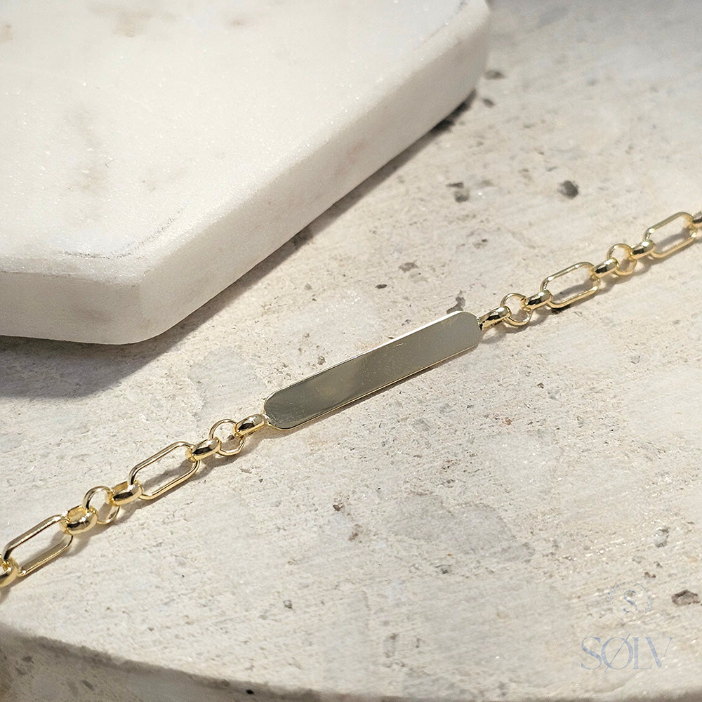 Solv Sterling Silver Mulit Link ID Bracelet