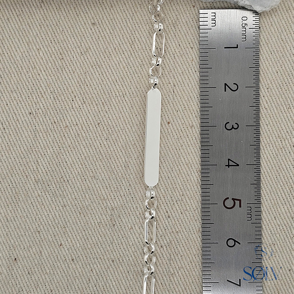 Solv Sterling Silver Mulit Link ID Bracelet