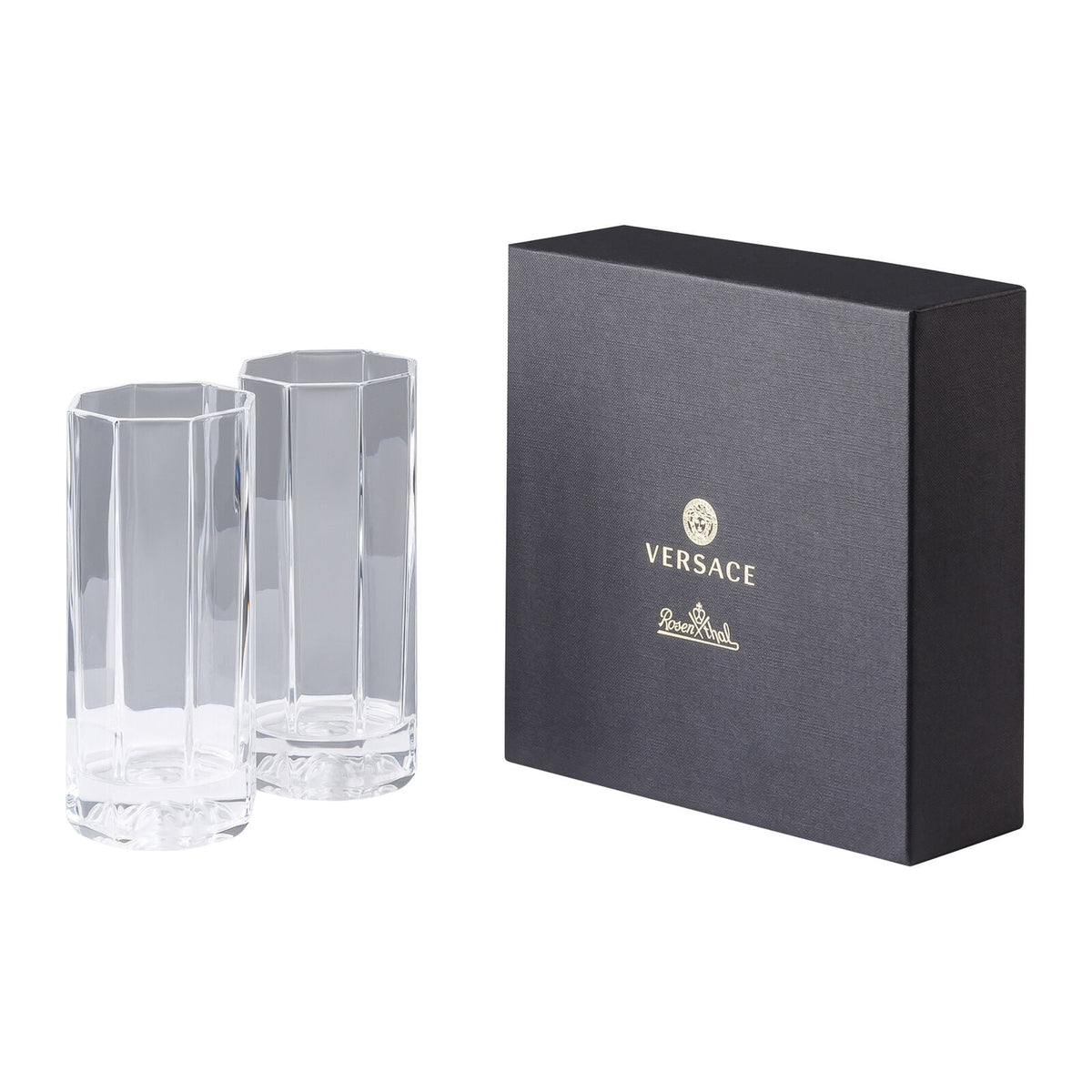 Versace Medusa Lumière Crystal Longdrink Glasses – Set of 2 – view 1