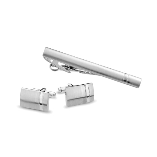 Stainless Steel Tie Bar and Cufflink Set