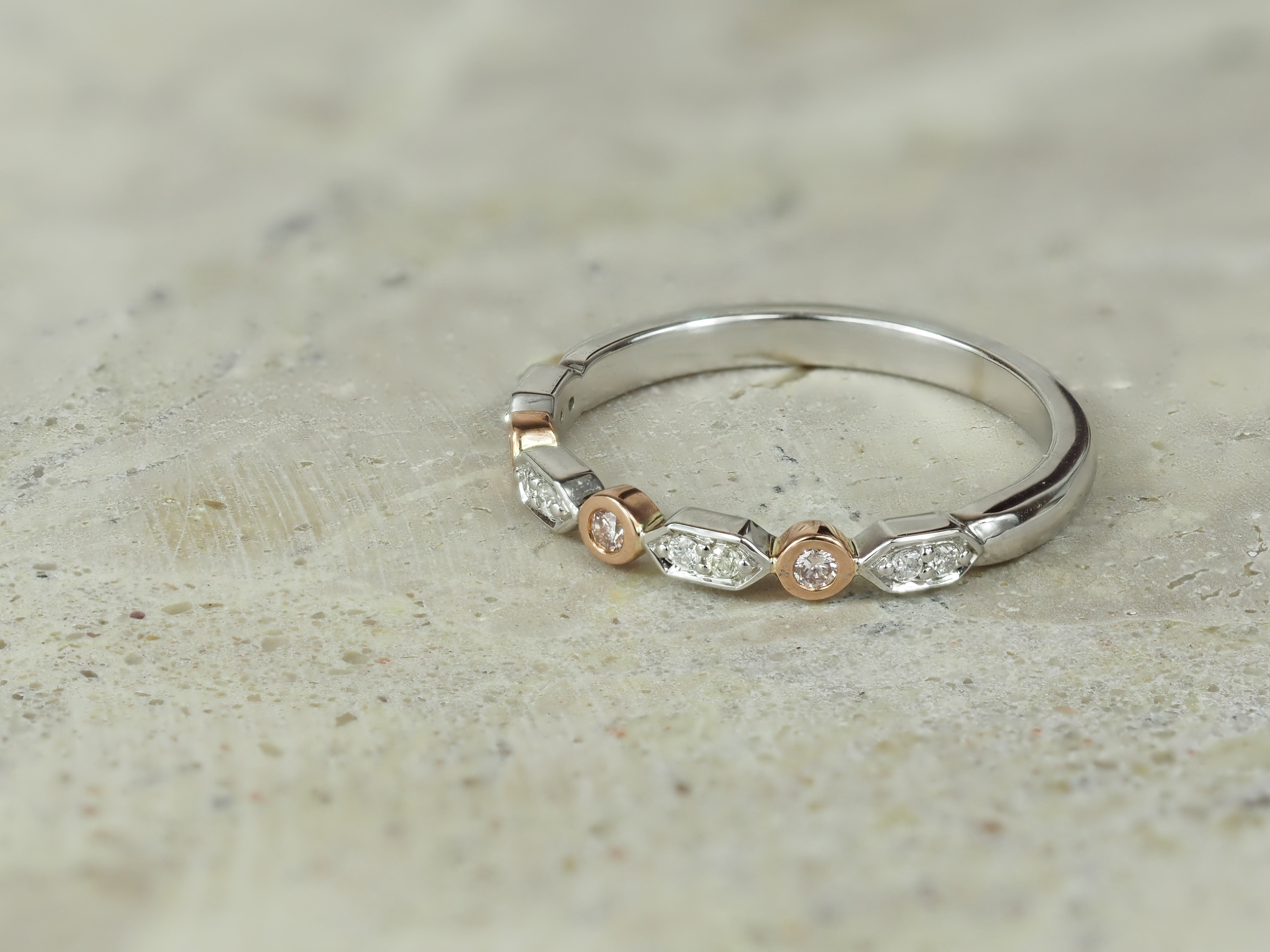9ct Rose and White Gold 'Pink Caviar' Argyle Diamond Ring, 0.13ct total