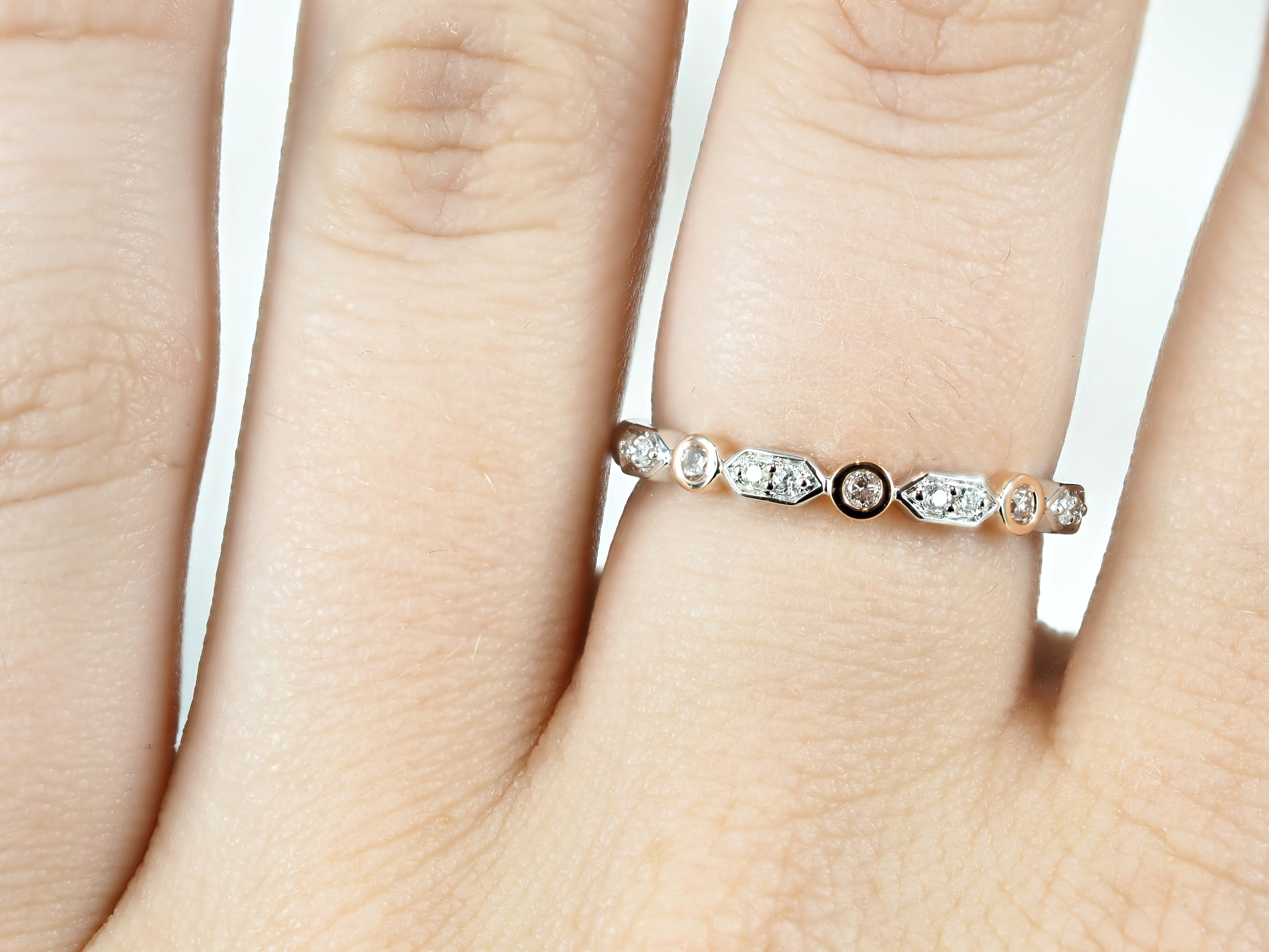 9ct Rose and White Gold 'Pink Caviar' Argyle Diamond Ring, 0.13ct total