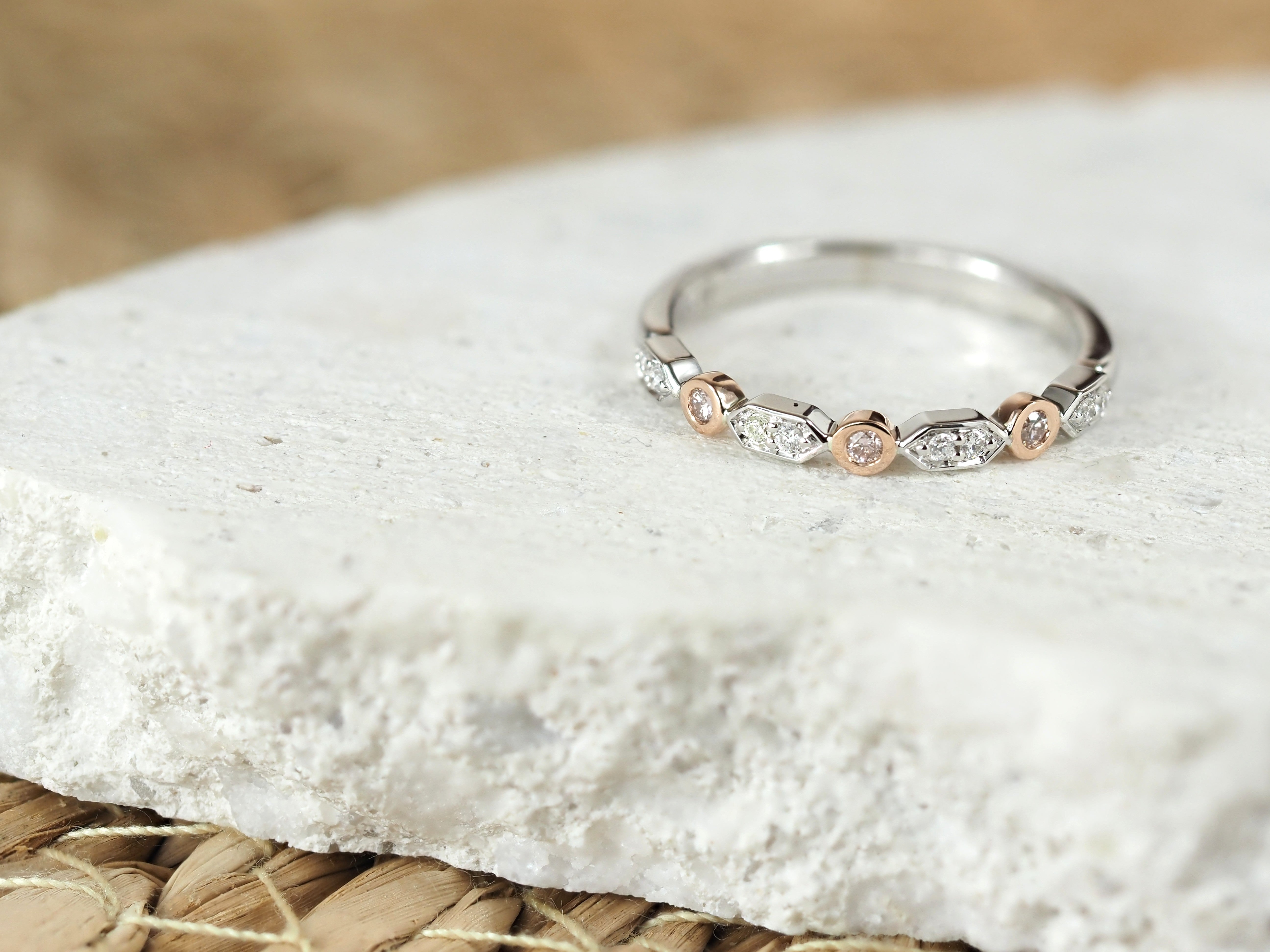 9ct Rose and White Gold 'Pink Caviar' Argyle Diamond Ring, 0.13ct total