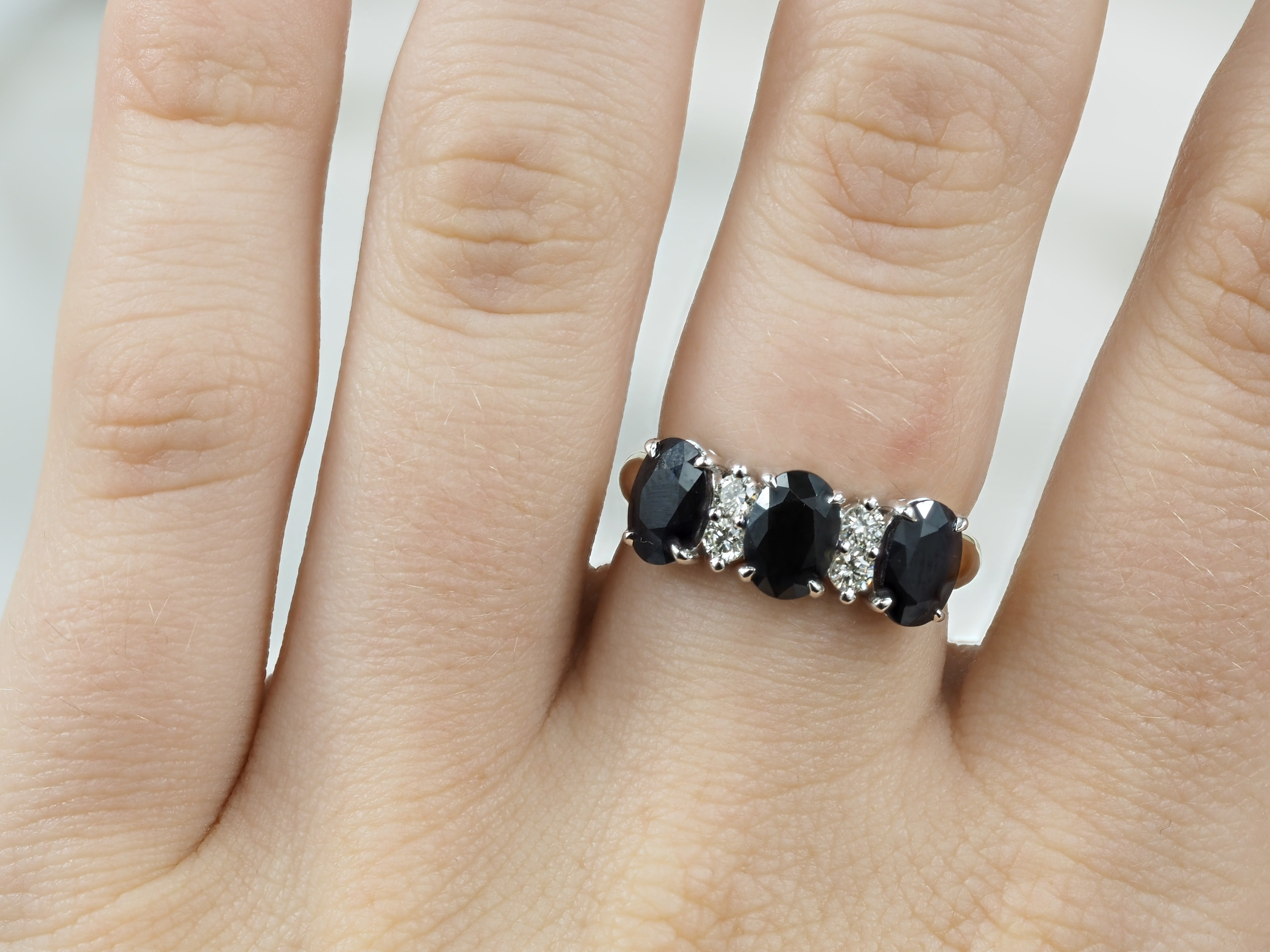 9ct Yellow and White Gold Sapphire and Diamond ring