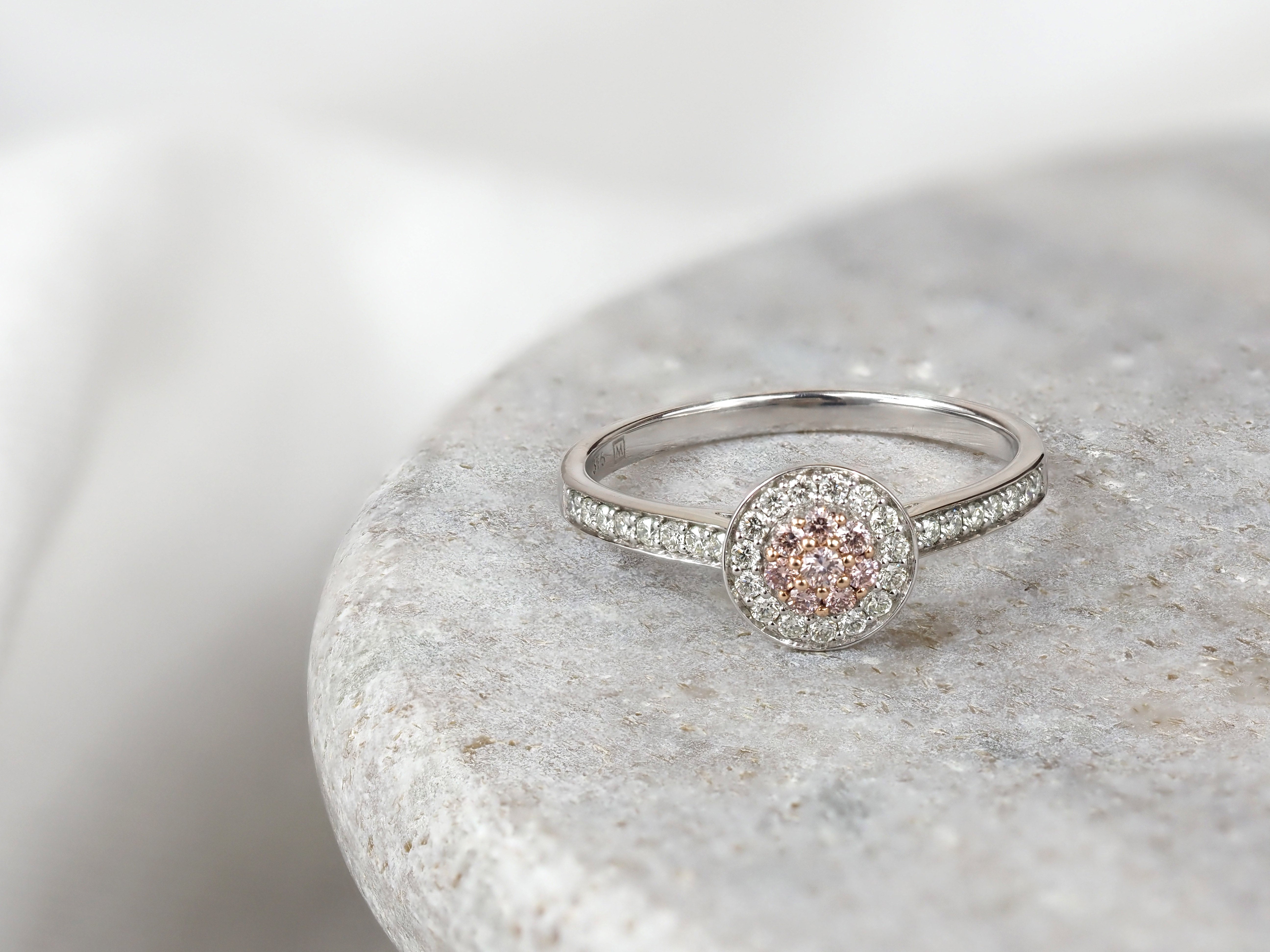 9ct Rose and White Gold 'Pink Caviar' Argyle Diamond ring, 0.322ct total