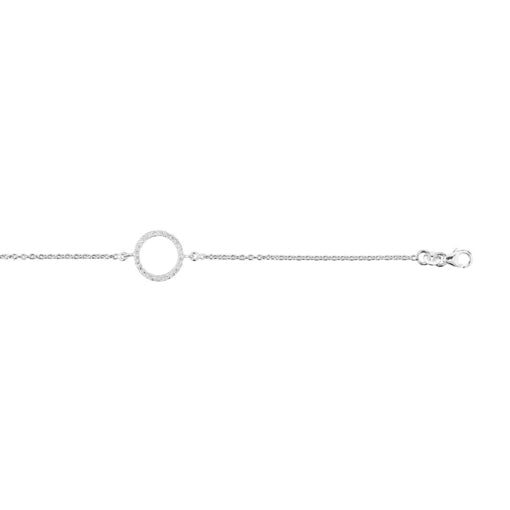 Sterling Silver Open Circle bracelet, 18cm