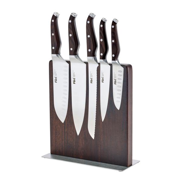 Furi Triple Rivet Magnetic Knife Block Set - 6 Piece