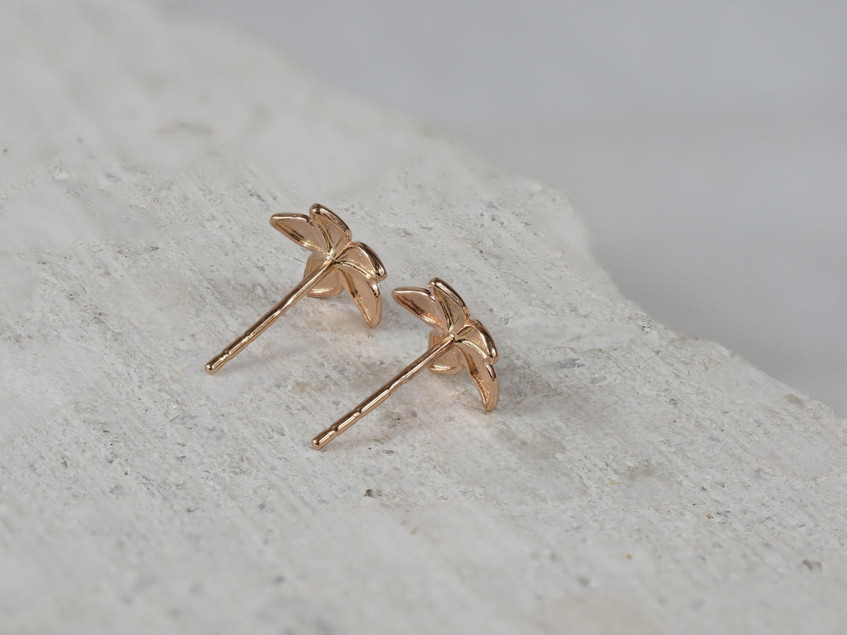 9ct Rose Gold Flower Stud Earrings