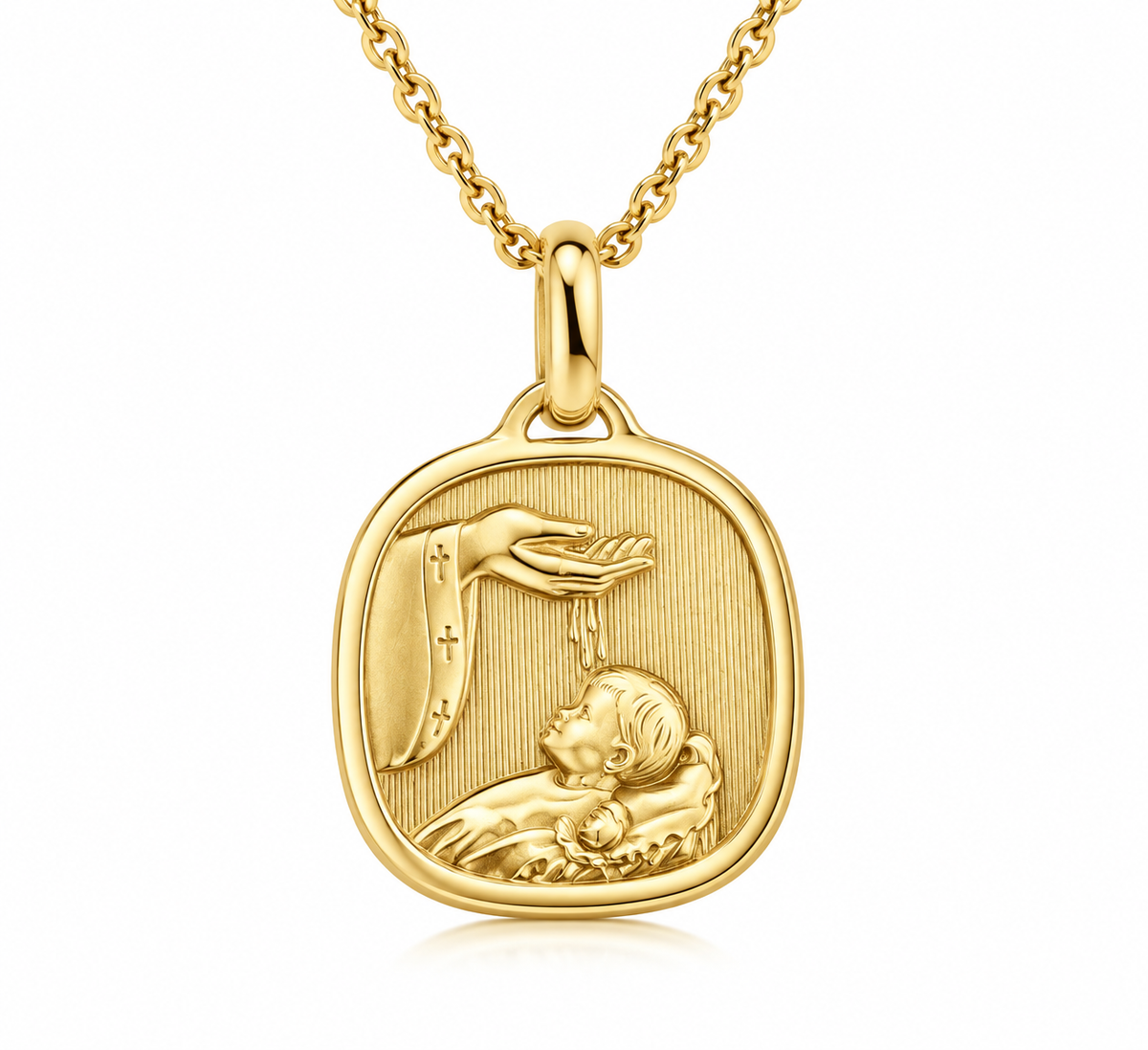 9ct Yellow Gold Baptismal Medallion