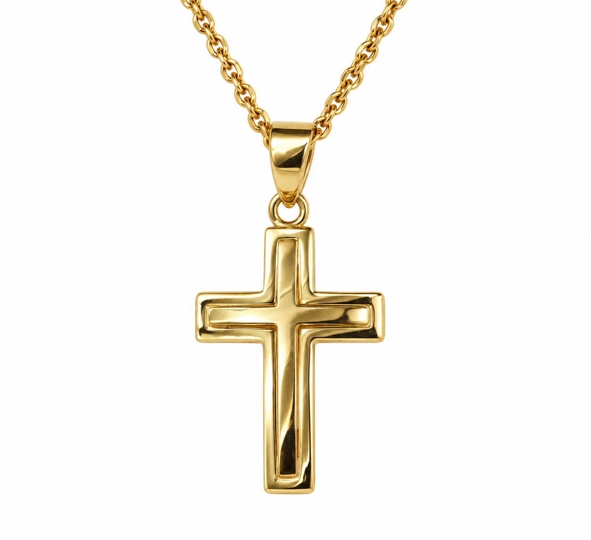 9ct Yellow Gold Cross Pendant, 17mm