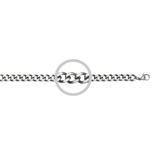 Stainless Steel 7mm Curb Chain, 55cm